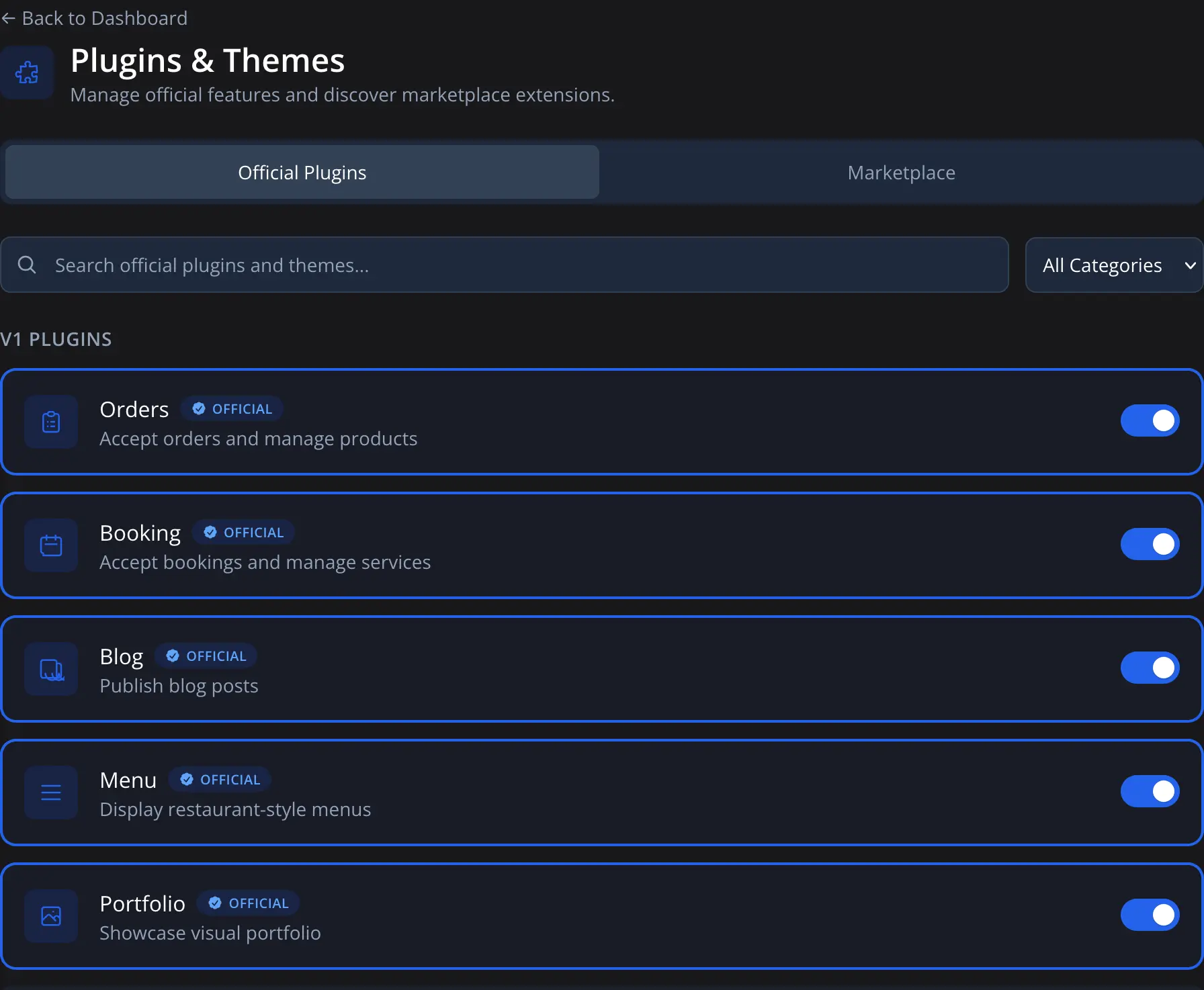 Themes and plugins management